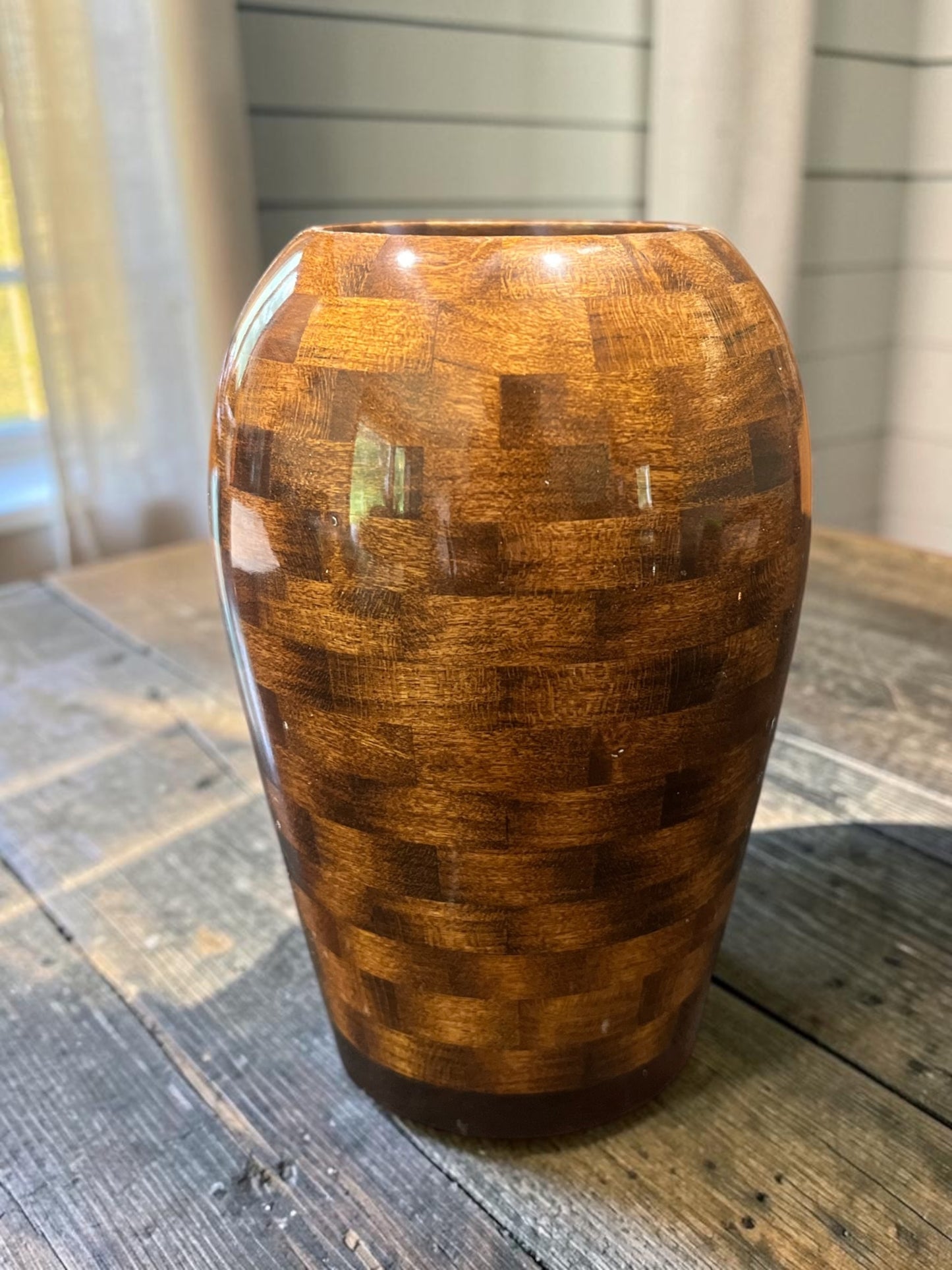 Segmented Cherry Vase 8"
